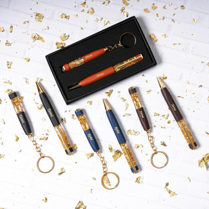 HOK Personalized Rakhi Combo- Cubic Pen, Keychain & Rudraksh Rakhi