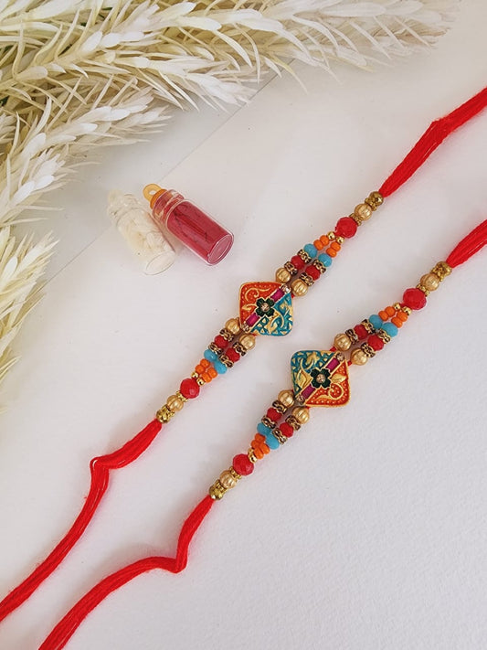 HOK Beautiful Multicolor Designer Rakhi