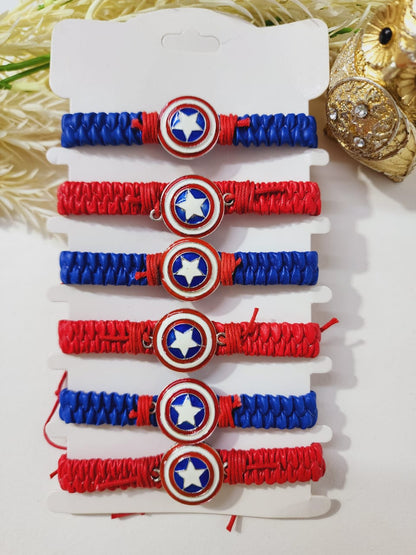 HOK Kids Adjustable Spider/Doremon/Captain America Rakhi cum Band