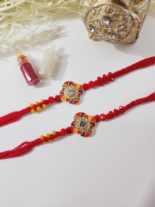 HOK Red-Yellow Flower Rakhi