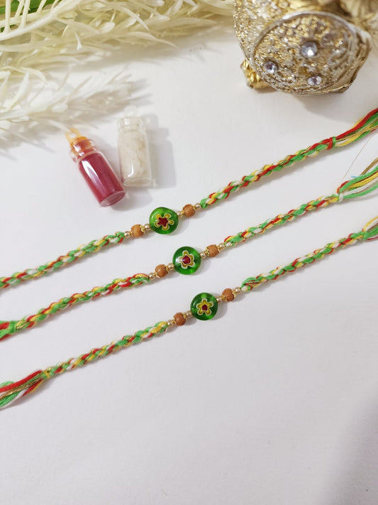 HOK Green Flower Rakhi