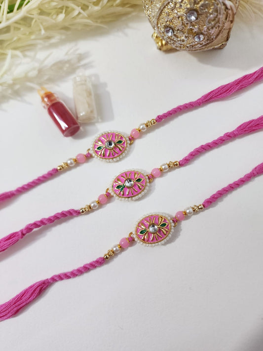 HOK Pink Moti Design Rakhi