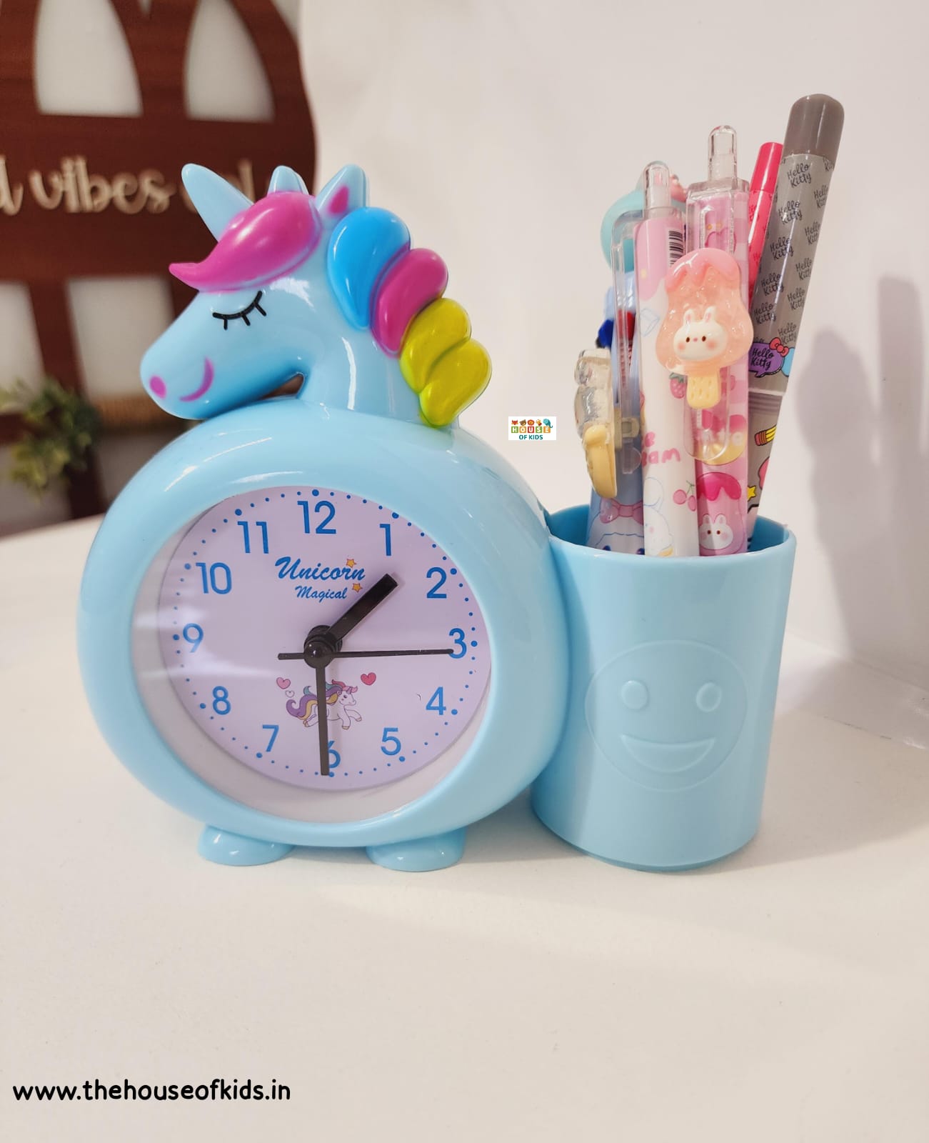 HOK Unicorn Alarm Clock with Pen Holder