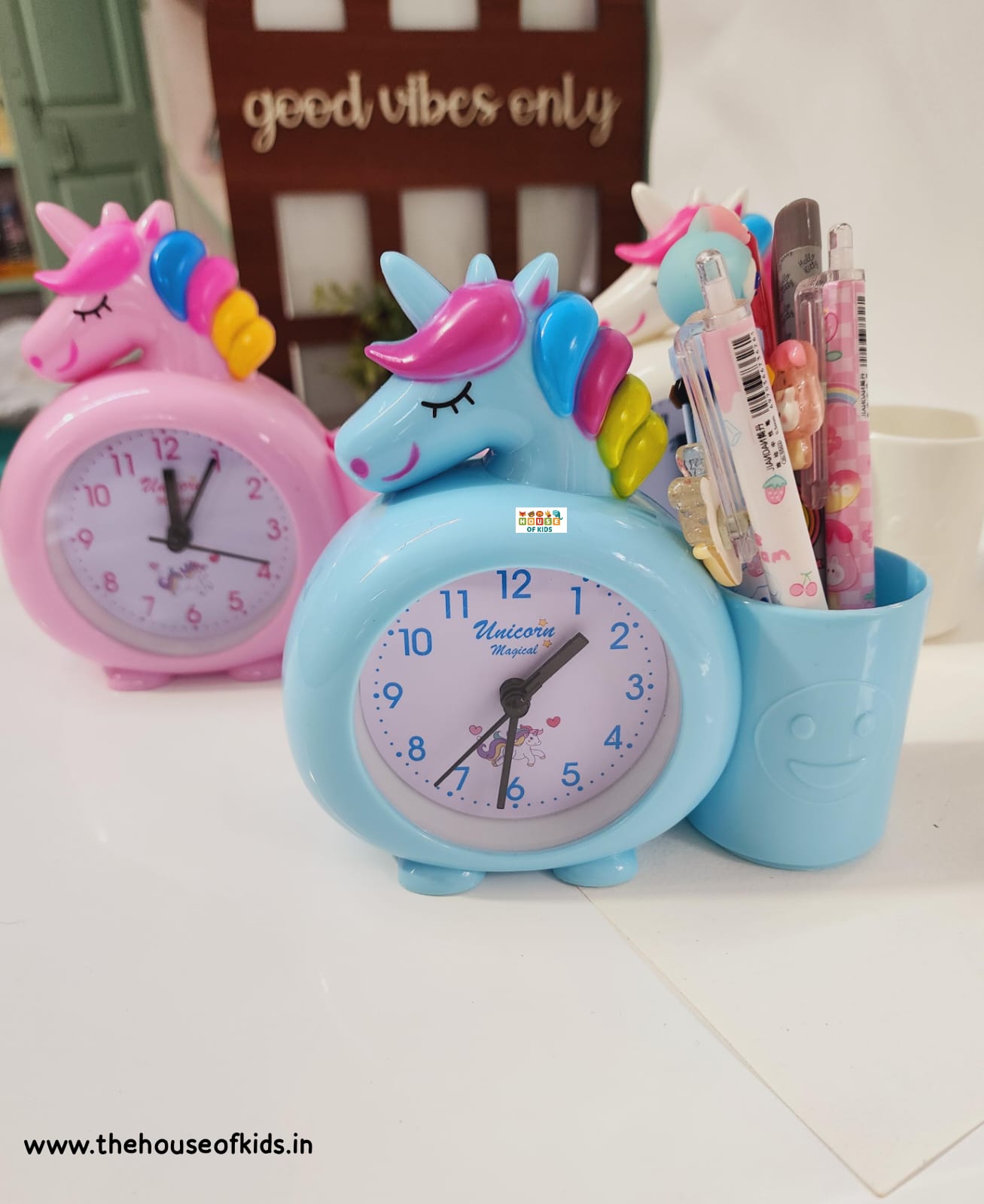 HOK Unicorn Alarm Clock with Pen Holder