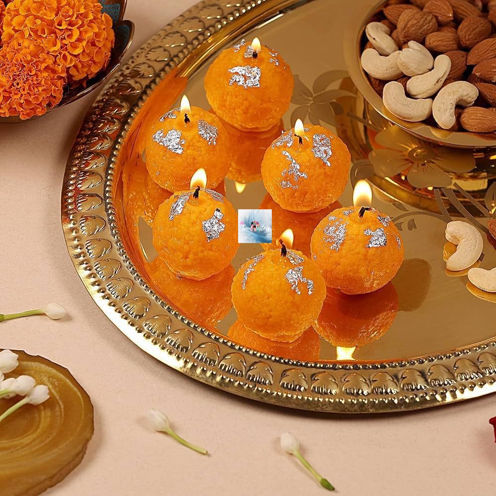 HOK 7 PC Motichoor Laddu Candle