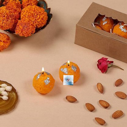 HOK 7 PC Motichoor Laddu Candle