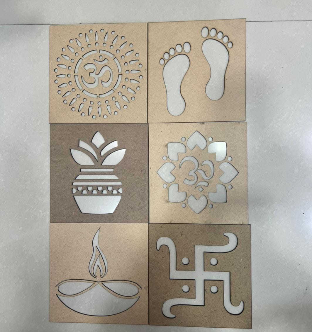 HOK 6pc Set Rangoli Stencils