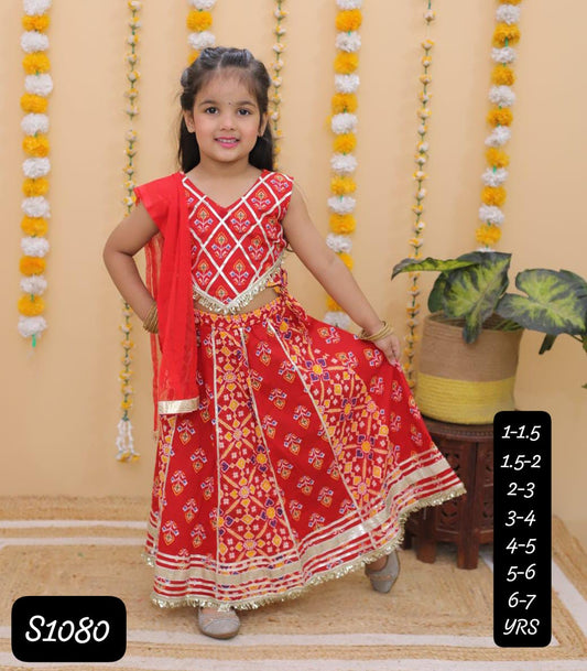 HOK Girls Kurti Lehenga Dupatta Set