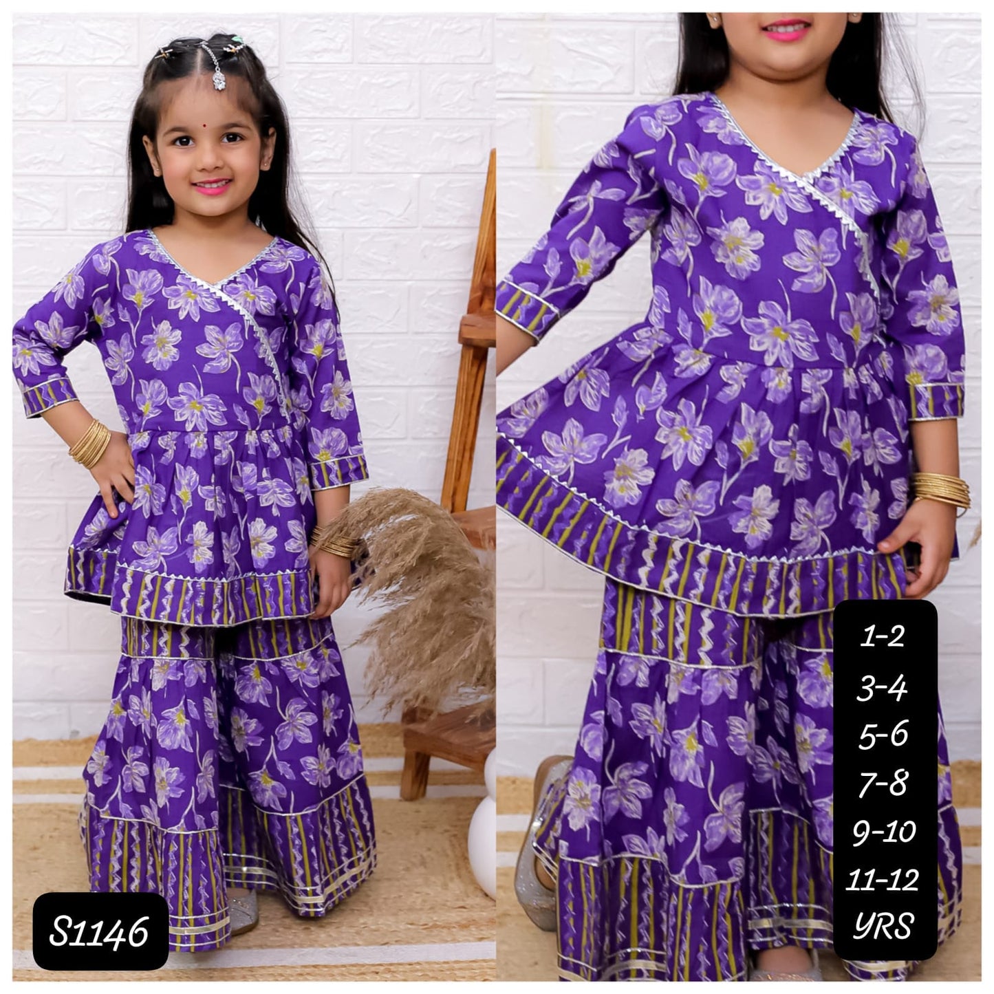 HOK Girls Angrakha Sharara Set