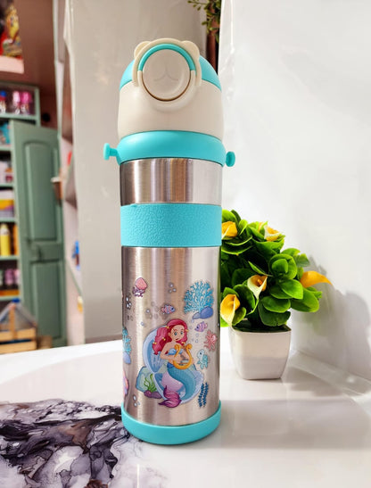 HOK Kids Stainless Steel Insulated Sipper Bottle with Strap- 600ml