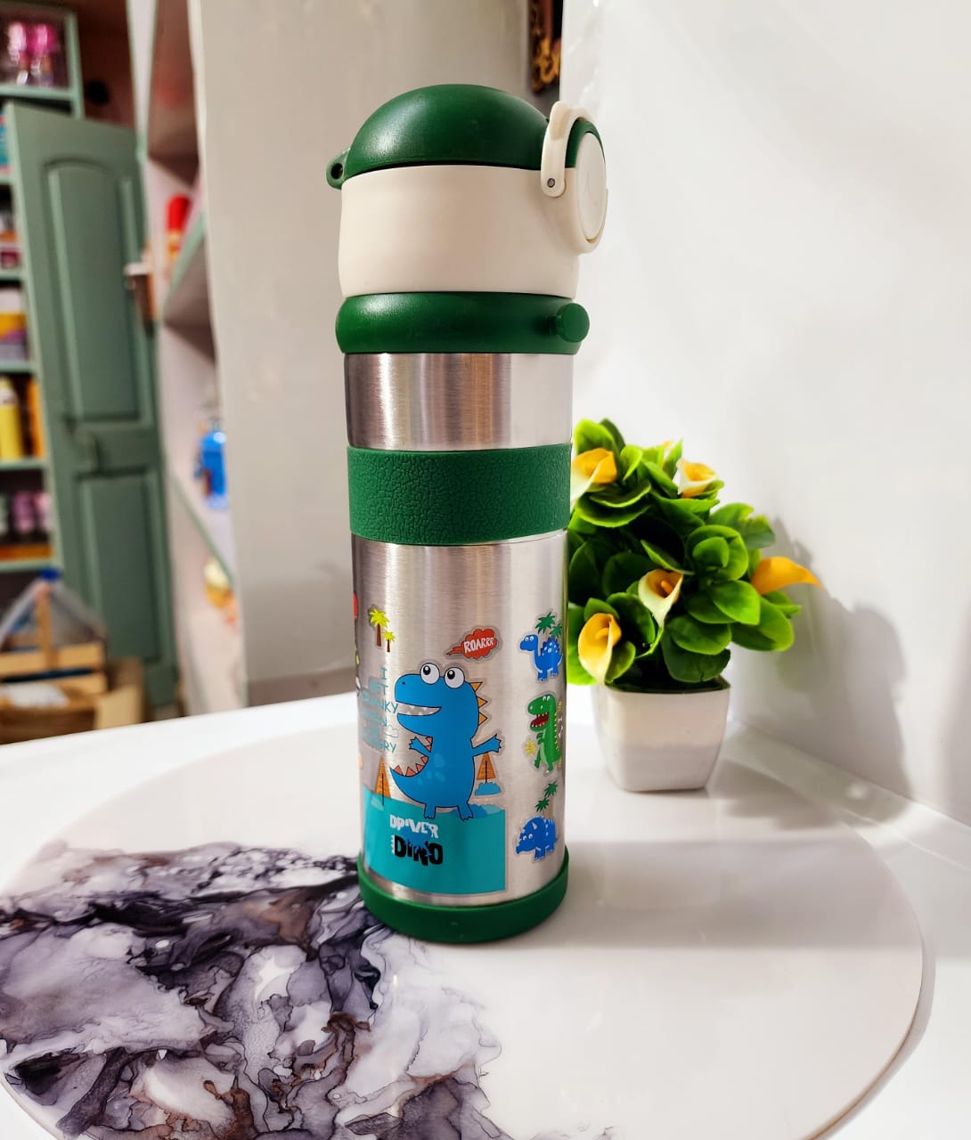 HOK Kids Stainless Steel Insulated Sipper Bottle with Strap- 600ml