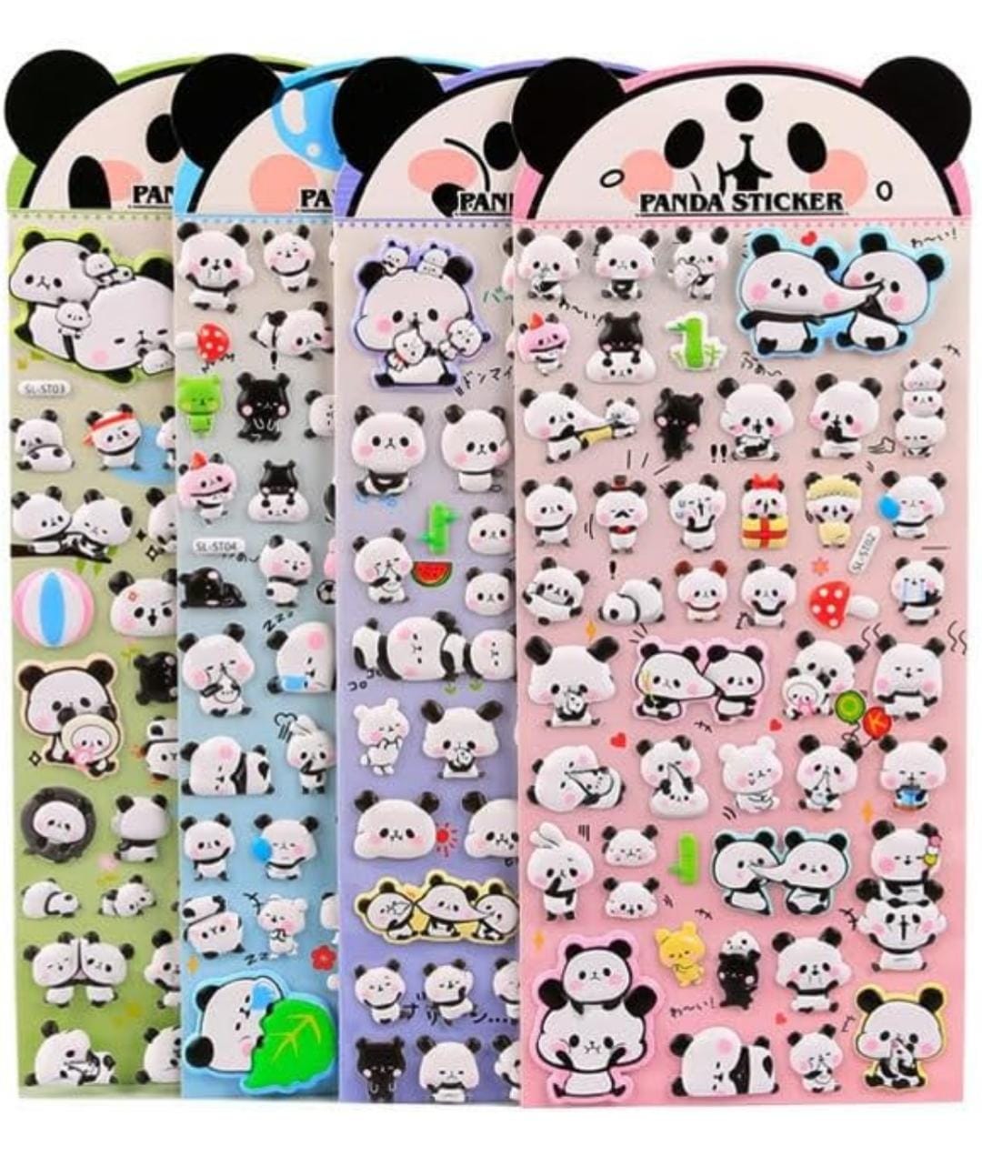 HOK 3D Puffy Panda Stickers- Pack of 4pc