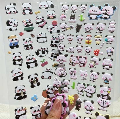 HOK 3D Puffy Panda Stickers- Pack of 4pc