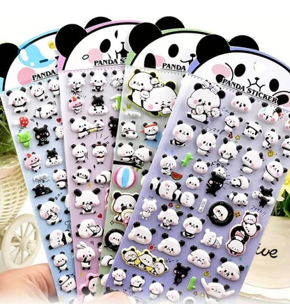 HOK 3D Puffy Panda Stickers- Pack of 4pc