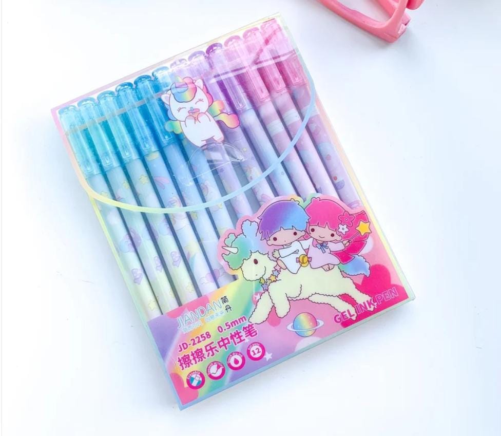 HOK Unicorn Theme Gel Pen Set- Pack of 12pc| Erasable Pens