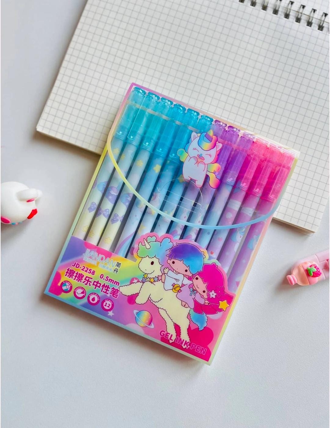 HOK Unicorn Theme Gel Pen Set- Pack of 12pc| Erasable Pens