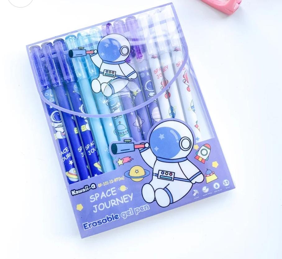 HOK Space Theme Gel Pen Set- Pack of 12pc| Erasable Pens