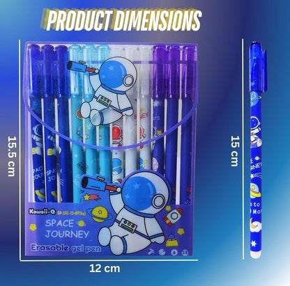 HOK Space Theme Gel Pen Set- Pack of 12pc| Erasable Pens