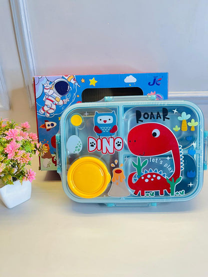 HOK 3 Compartment Stainless Steel Lunch Box with Small Box