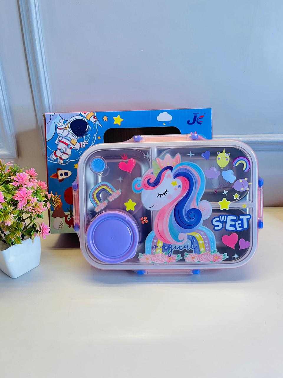 HOK 3 Compartment Stainless Steel Lunch Box with Small Box