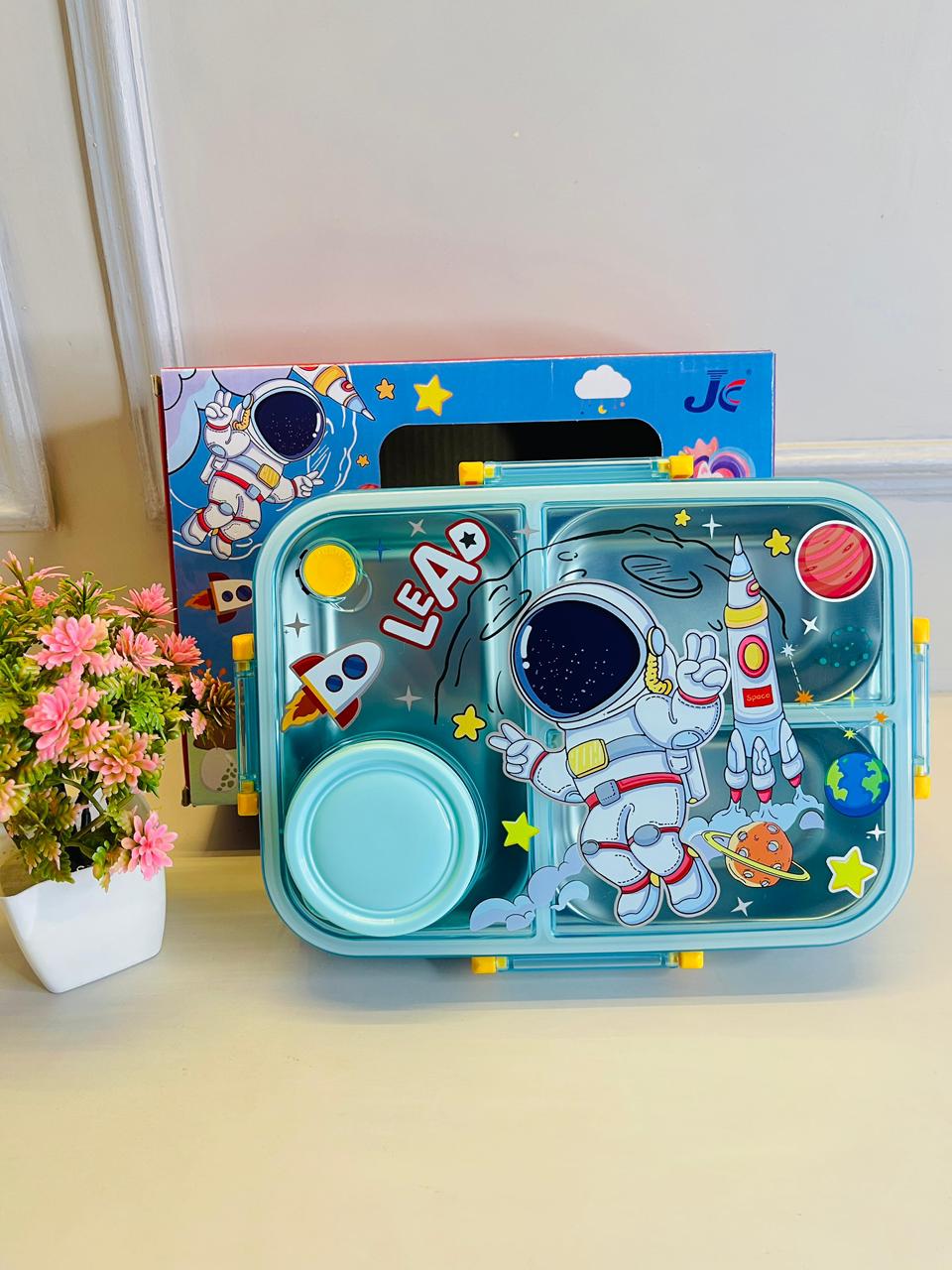 HOK 3 Compartment Stainless Steel Lunch Box with Small Box