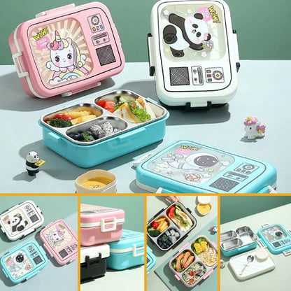 HOK 3 Compartment Stainless Steel Bento Lunch Box
