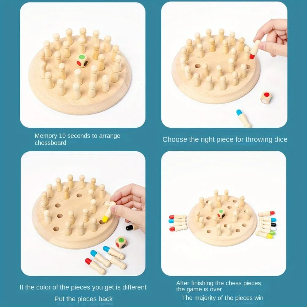Wooden Memory Chess Game