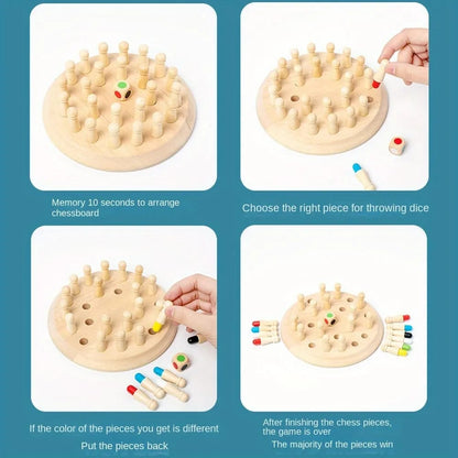 Wooden Memory Chess Game