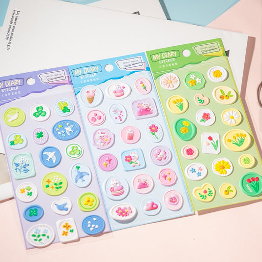 HOK Cute 3D Stamp Style Seal Stickers