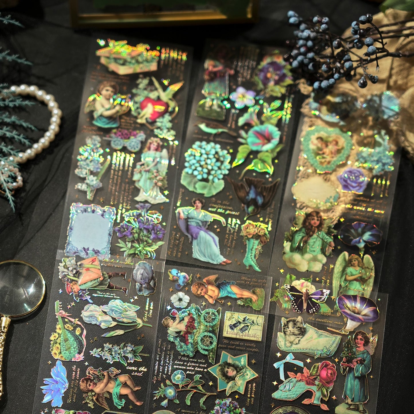 HOK Retro Vintage Charm Set Of 6 Sheet Stickers