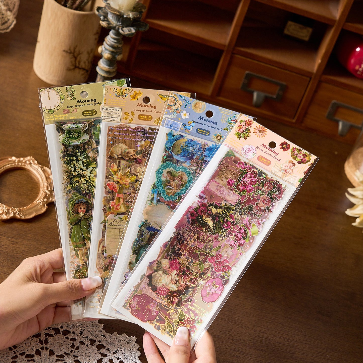 HOK Retro Vintage Charm Set Of 6 Sheet Stickers
