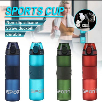 HOK Unbreakable Sports Bottle with Sipper & Straw 700ml- Random Color