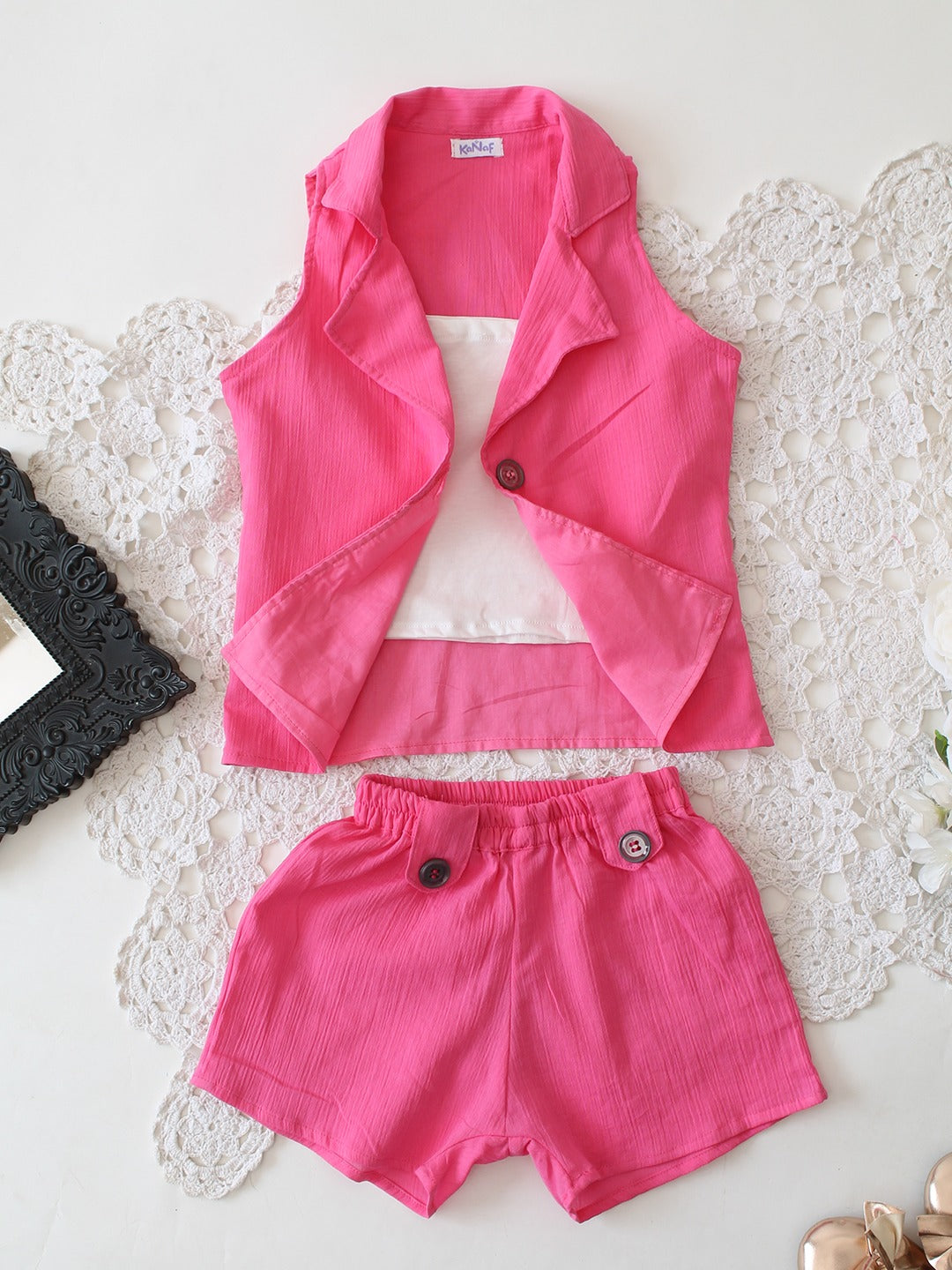 HOK Girls Blazer with Shorts and Inner Cord Set