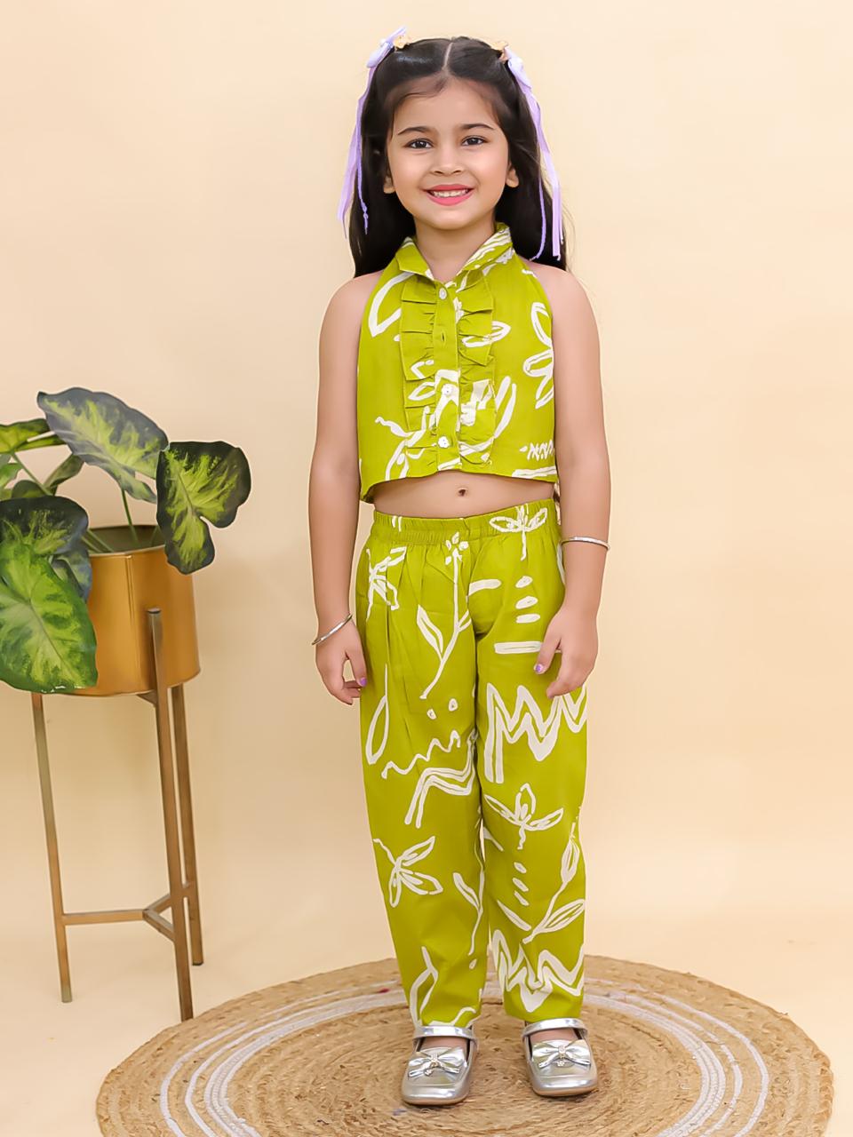 HOK Girls Beautiful Halter Neck Shirt Cord Set