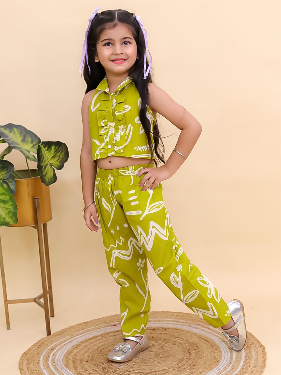 HOK Girls Beautiful Halter Neck Shirt Cord Set