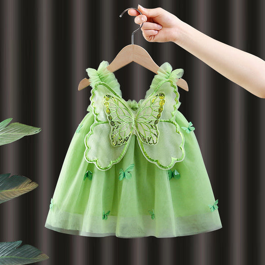 HOK Fairy Green Butterfly Party Dress for Girls