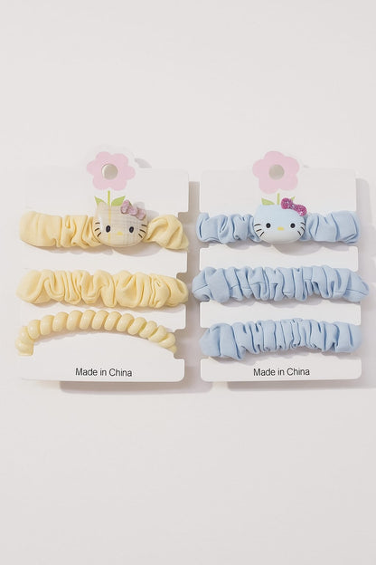 HOK 3-Piece Cartoon Kitty Scrunchie Set