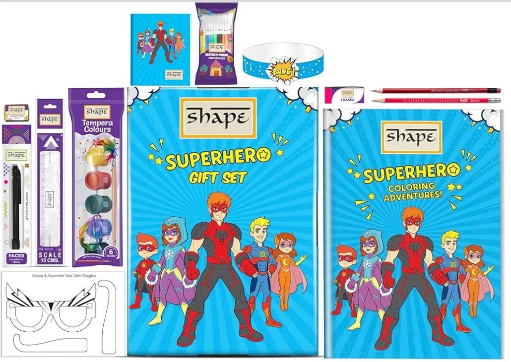 HOK Shape Kids Gift Set- Available in Superhero, Panda, Unicorn & Car Theme