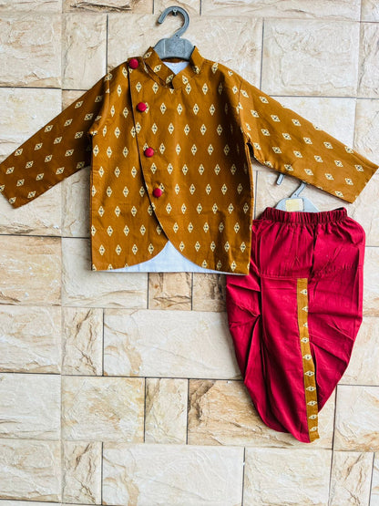 HOK Boys Traditional Sherwani Style Dhoti Kurta Set