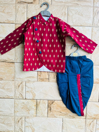 HOK Boys Traditional Sherwani Style Dhoti Kurta Set