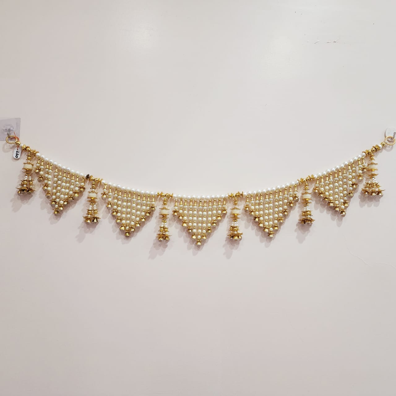 HOK Beautiful Golden & White Moti Work Toran
