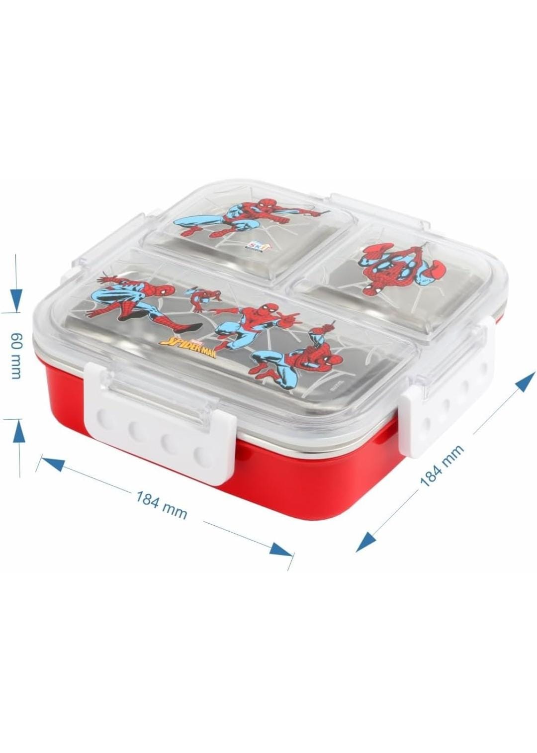 HOK Insulated Brunch 3 Compartment Stainless Steel Lunch Box- 600ml