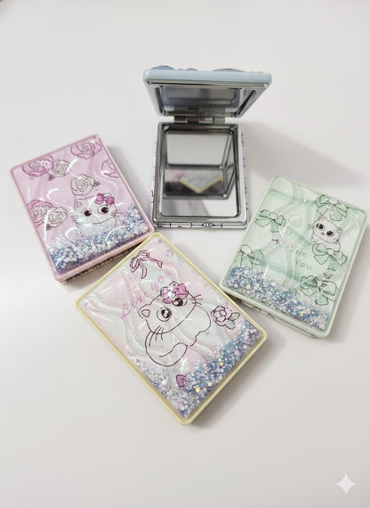 HOK Cute Glitter Compact Mirror- Pack of 1pc