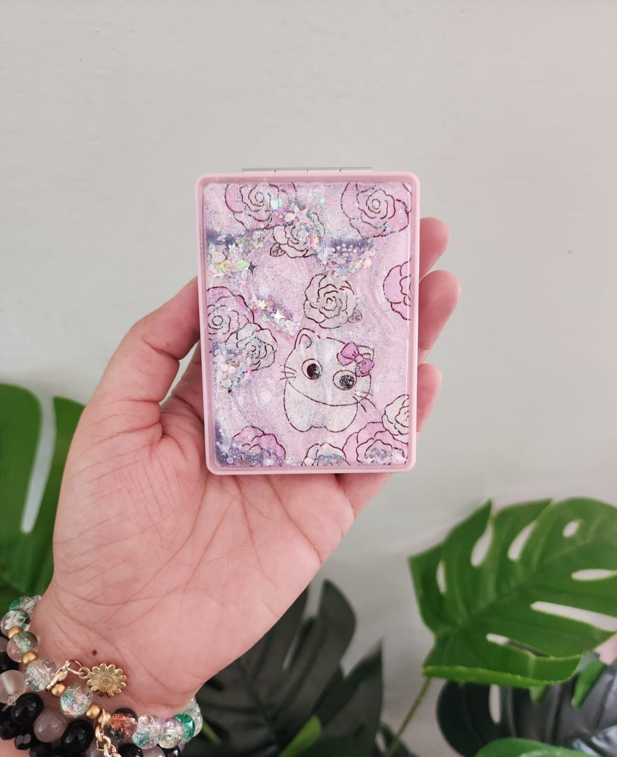 HOK Cute Glitter Compact Mirror- Pack of 1pc