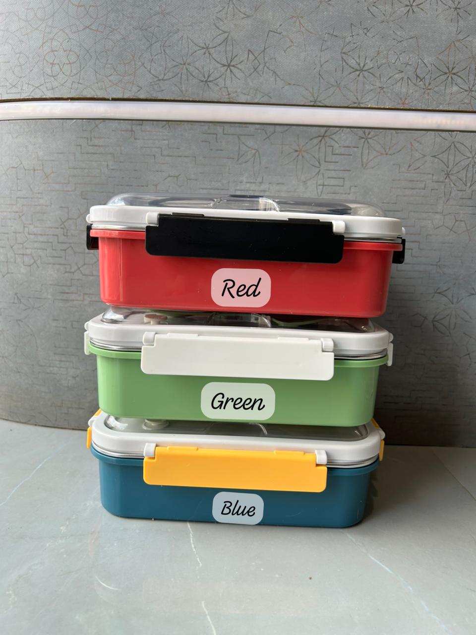 3 Grid Personalised Lunch Box with name and a cartoon character