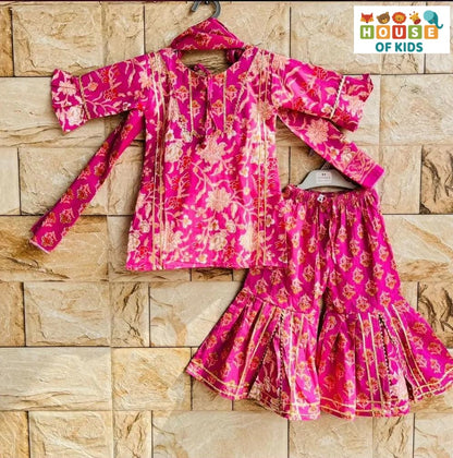 Girls Kurti Sharara with Dupatta Set