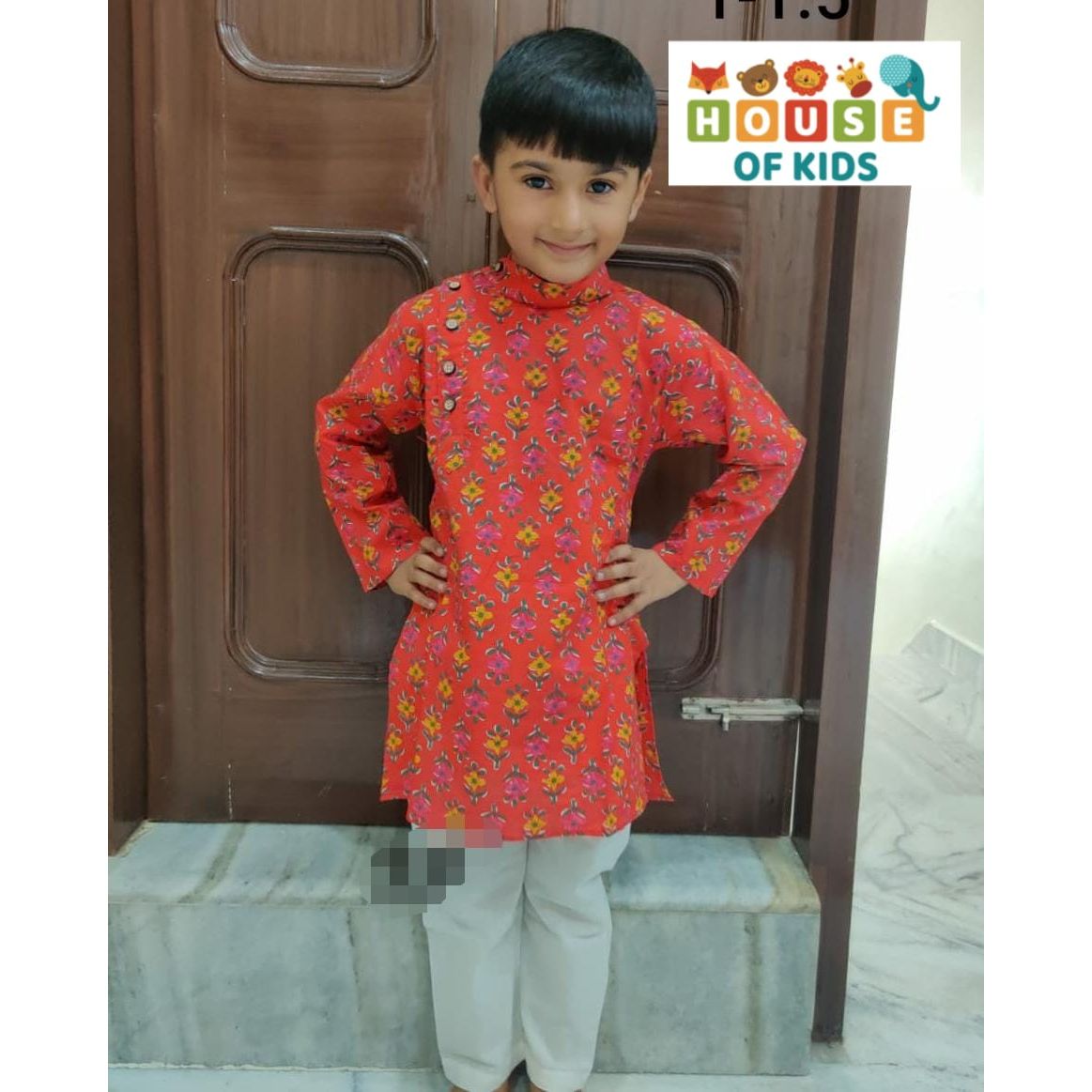 Boys Side Button Kurta Pajama Set