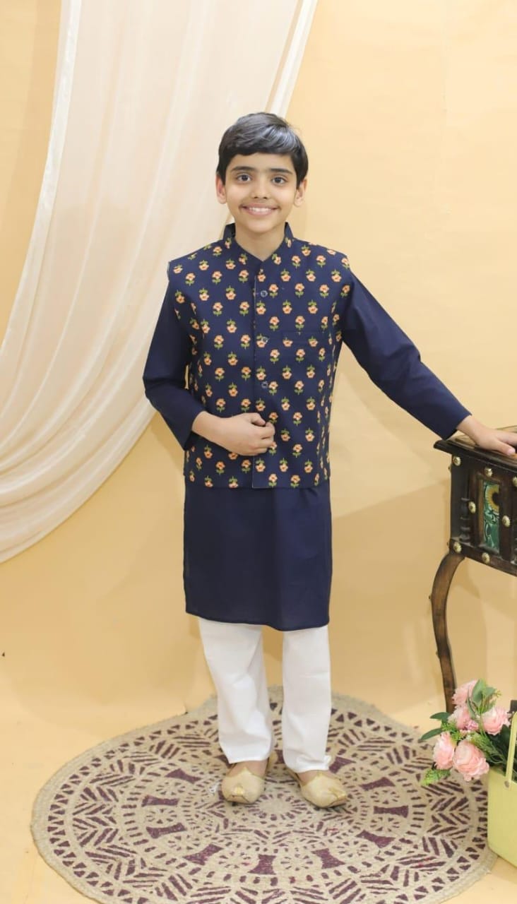 Kids Twining Set- Boys Kurta Pajama with Jacket set & Girls Kurti Sharara with Dupatta Set