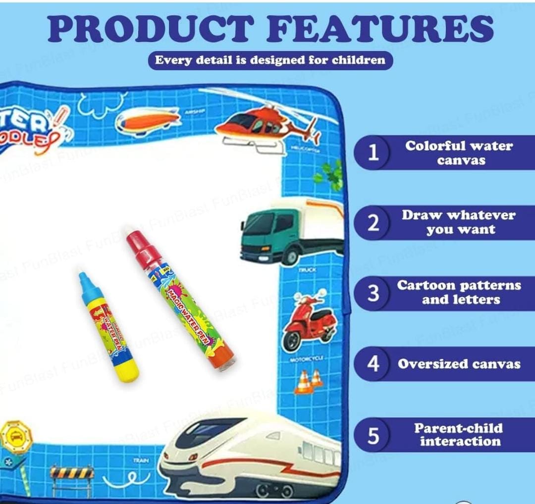 HOK Kids Water Doodle Mat with Rainbow Color Swatches