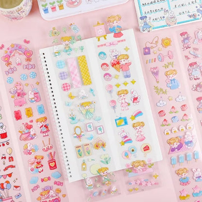 HOK Cute Cartoon Theme Kawaii Stickers- Pack of 20pc